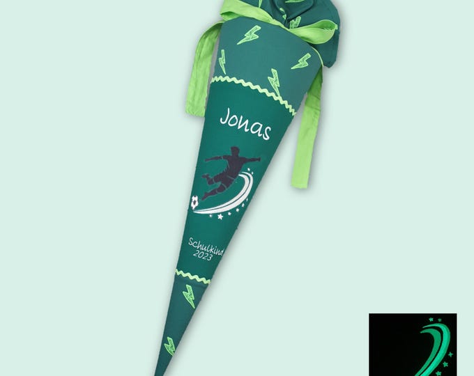 Schultüte Fussball (leuchtet im Dunkeln) passend zum Bärtastisch Schulranzen