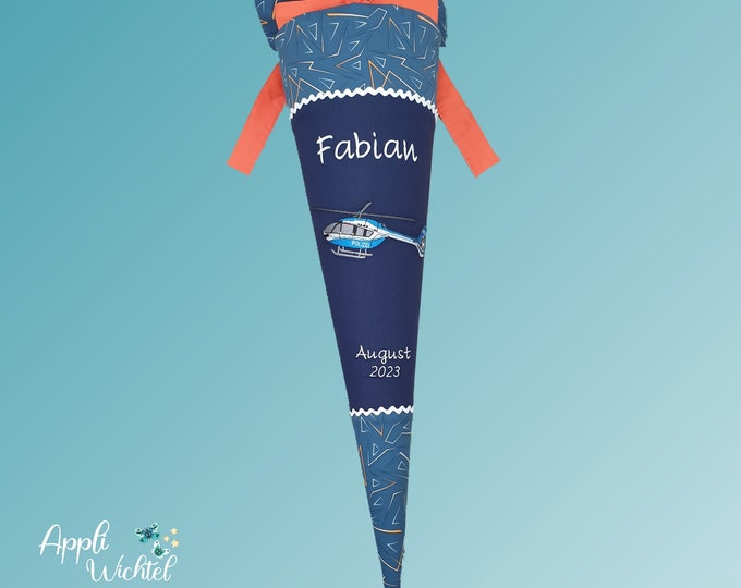 Schultüte Polizei Hubschrauber passend zum Helicopter Sam Schulranzen