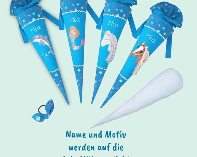 70 cm Schultüte Delfin Meerjungfrau Einhorn Pferd passend zum Dolphin Finja Schulranzen