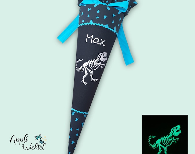 Schultüte Dino Dinoskelett (leuchtet im Dunkeln) passend zum Verfolgbärjagd Schulranzen