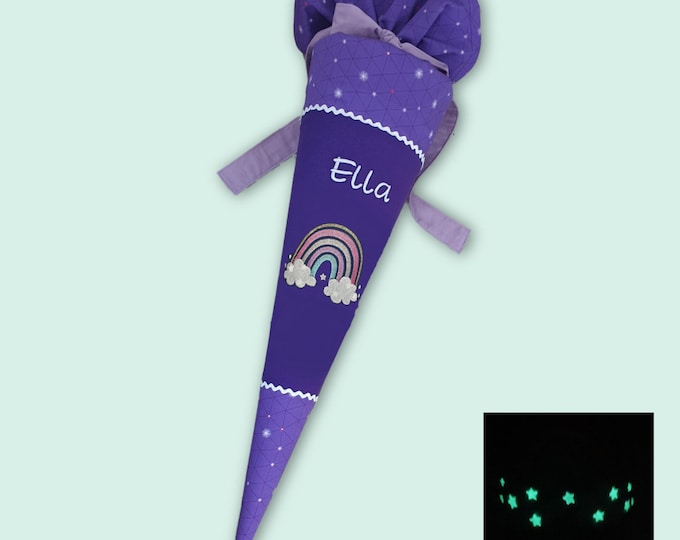 Schultüte mit Regenbogen (Sterne leuchten im Dunkeln) passend zum Dreamy Pegasus Shadow Schulranzen