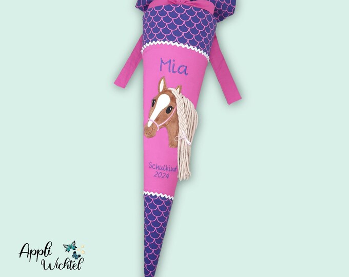 Schultüte Pferd passend zum Perlentauchbär Schulranzen