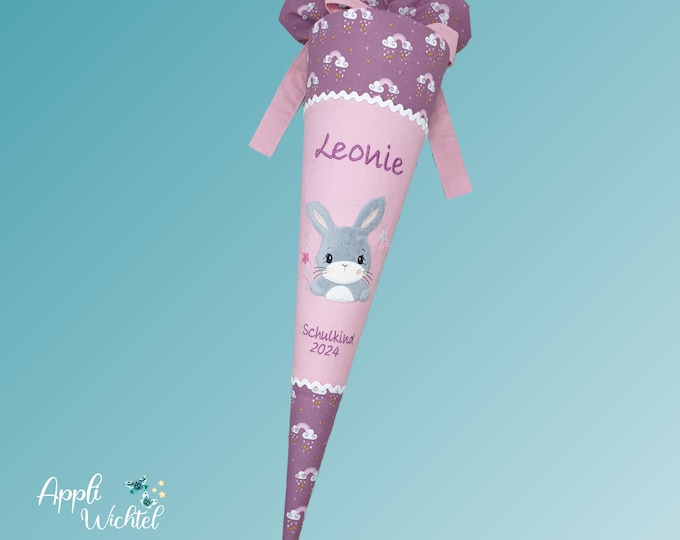 Schultüte Hase Regenbogenschultüte