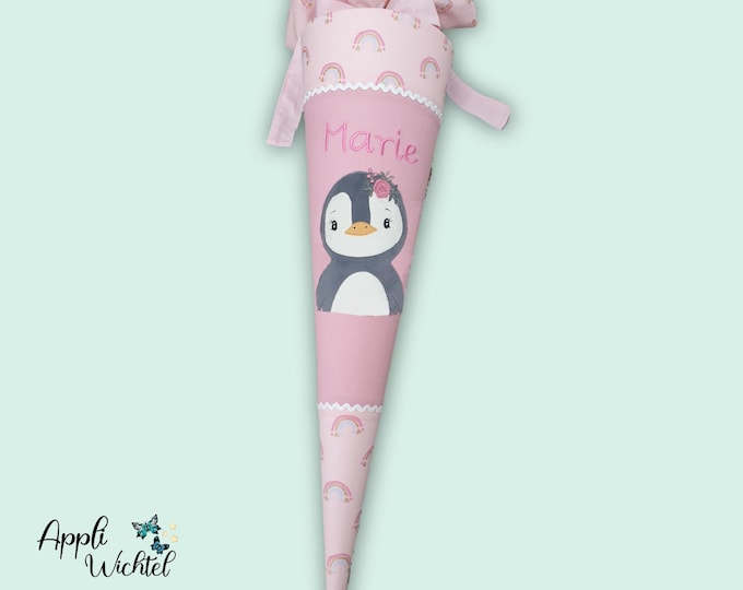 Schultüte Pinguin Regenbogen Regenbogenschultüte