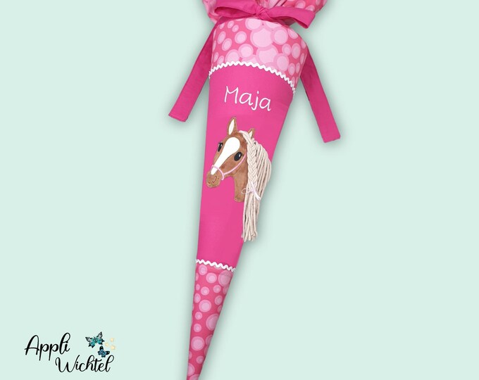 Schultüte mit Pferd passend zum Kuntbärbuntes Einhorn Schulranzen