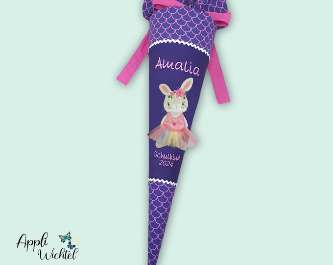 Schultüte Hase passend zum Perlentauchbär Schulranzen