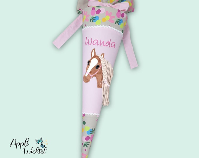 Schultüte Pferd passend zum Flower Powbär Schulranzen