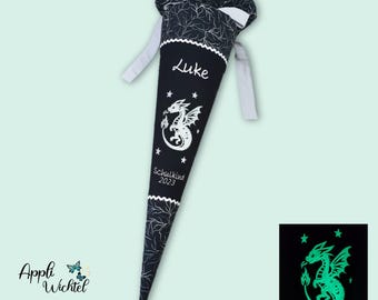 Schultüte Drache (Leuchtet im Dunklen) passend zum Super ReflektBär Glow Schulranzen