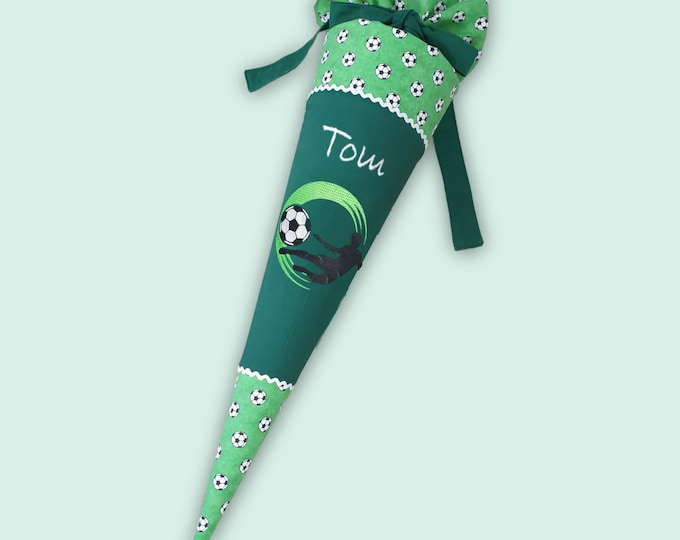 Schultüte Fussball in Dunkelgrün