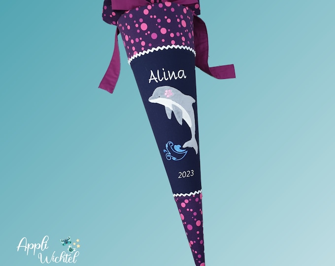 Schultüte Delfin passend zum Bärmuda Viereck Schulranzen