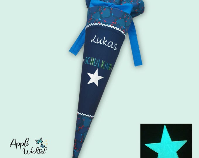 Schultüte Schulkind (Sterne leuchten im Dunkeln) passend zum Tractor Freddy Schulranzen