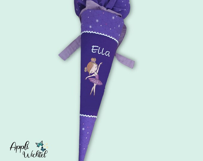 Schultüte mit glitzer Ballerina Tänzerin  passend zum Dreamy Pegasus Schulranzen