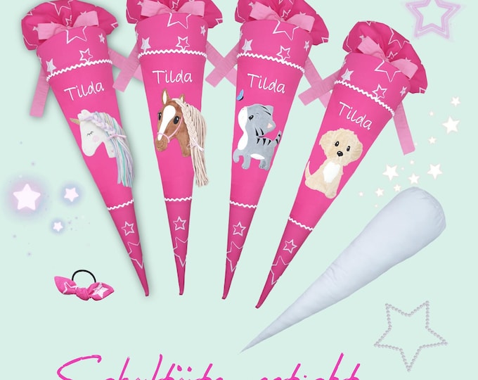 70 cm Schultüte Regenbogen Katze Einhorn Pferd passend zum Sternzaubär Schulranzen