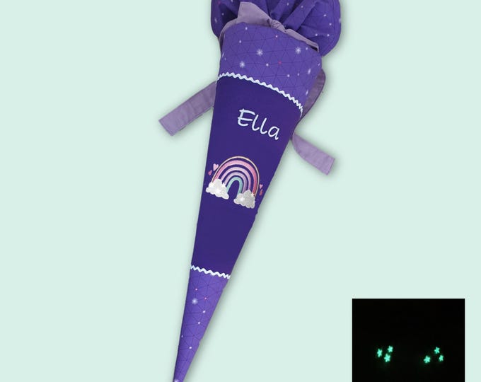 Schultüte mit Regenbogen (Sterne leuchten im Dunkeln) passend zum Dreamy Pegasus Shadow Schulranzen