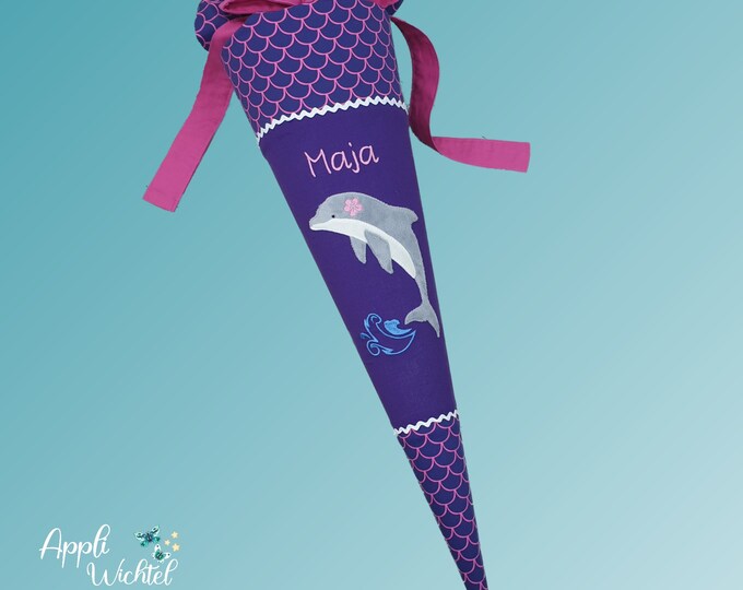 Schultüte Delfin passend zum Perlentauchbär Schulranzen