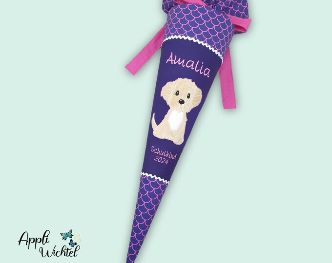 Schultüte Hund passend zum Perlentauchbär Schulranzen