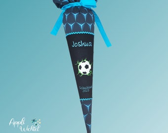Personalisierte Schultüte Fussball mit Namen 70/85 cm passend zum Shark Dexter Schulranzen