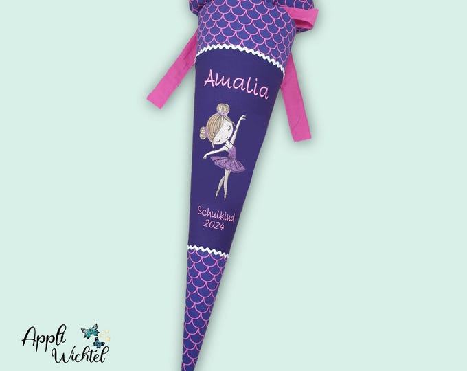 Schultüte glitzer Ballerina Tänzerin passend zum Perlentauchbär Schulranzen