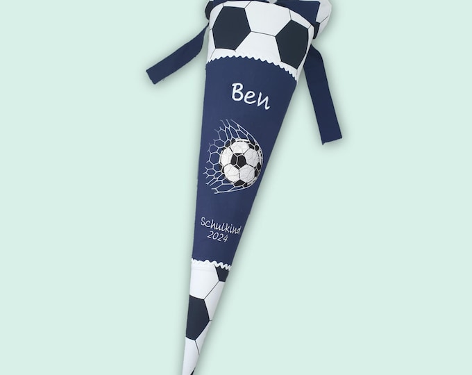 Schultüte Fussball in Dunkelblau