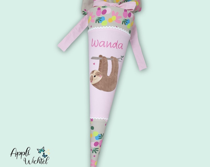 Schultüte Faultier passend zum Flower Powbär Schulranzen