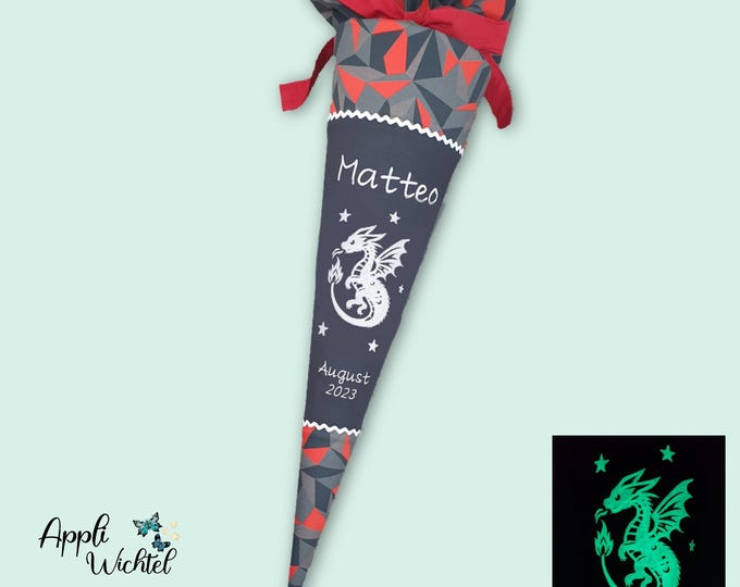Schultüte Drache (Leuchtet im Dunklen) passend zum TaekBärdo  Schulranzen
