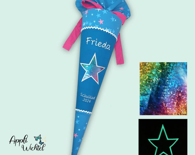 Schultüte glitzer Stern (Stern leuchtet im Dunkeln)  passend zum Mermaid Lola Schulranzen