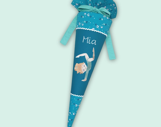 Schultüte mit Turnerin passend zum Dog Basty Schulranzen