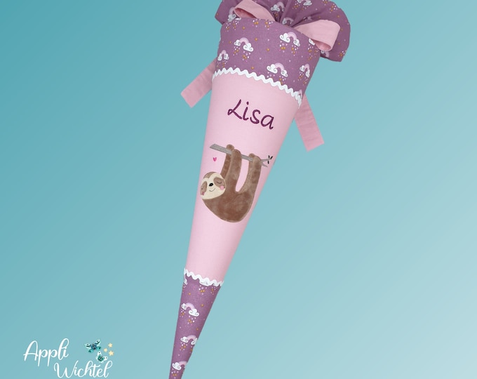 Schultüte Faultier Regenbogenschultüte