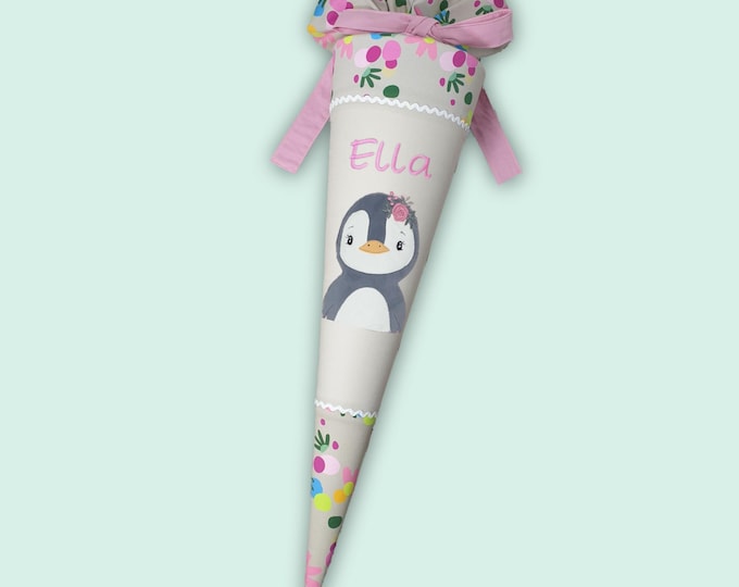 Schultüte Pinguin passend zum Flower Powbär Schulranzen