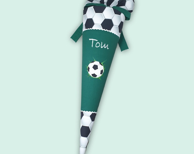 Schultüte Fussball in Dunkelgrün