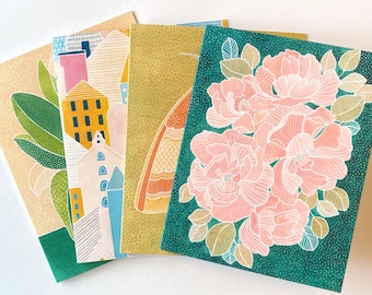 Note Cards - Pack of 4 Folded Cards