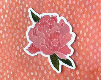 Sticker - Pink Peony Flower