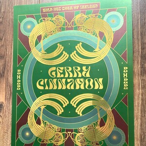 Gerry Cinnamon Metallic Gold concert print Tour of Ireland 2022 image 2