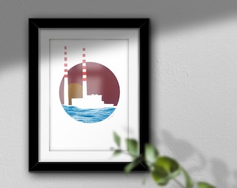 PoolBeg Dublin : Maroon Dusk - One of a Kind Handmade collage