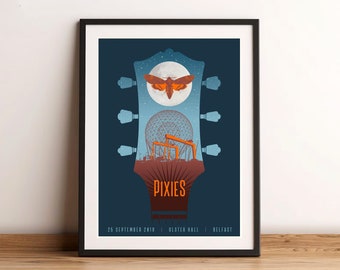 Pixies Belfast Print - with Harland and Wolff & Rise, Ulster Hall, September 2019