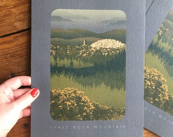 Three Rock Mountain - Limited Edition A4 print on 300gsm Grey Recycled board