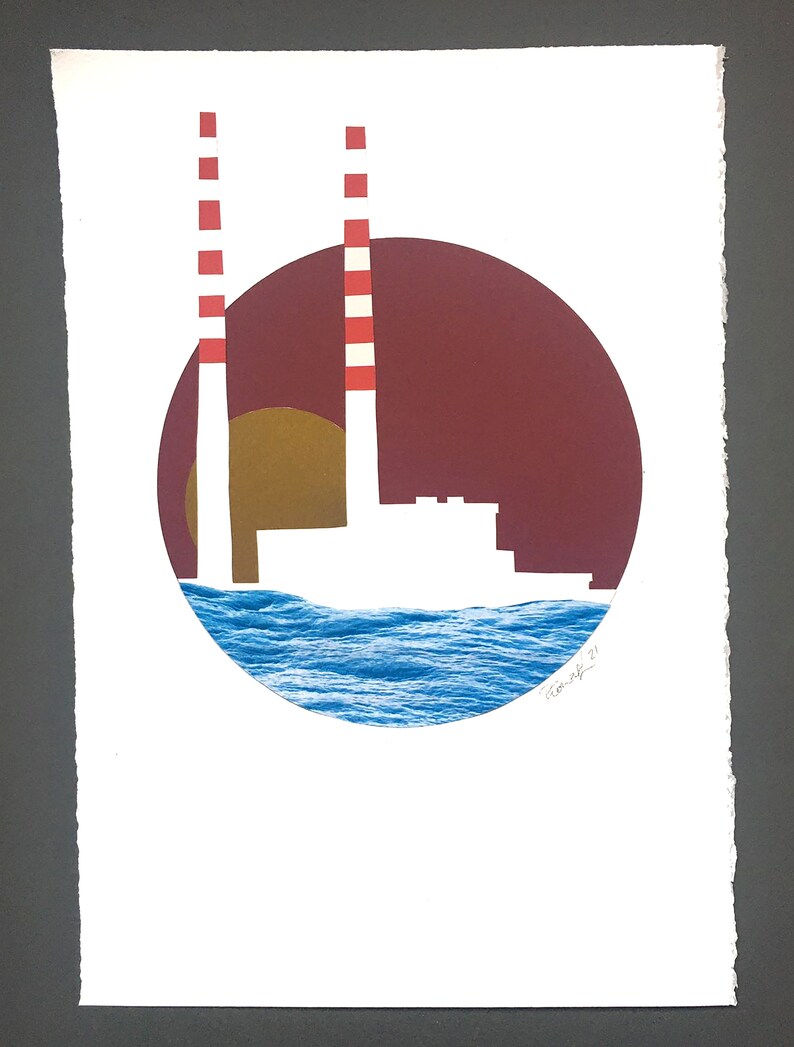 PoolBeg Dublin : Maroon Dusk One of a Kind Handmade collage image 2