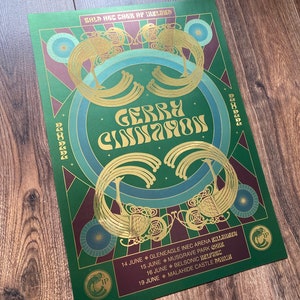 Gerry Cinnamon Metallic Gold concert print Tour of Ireland 2022 image 4