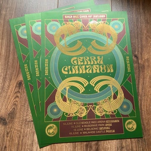 Gerry Cinnamon Metallic Gold concert print Tour of Ireland 2022 image 3