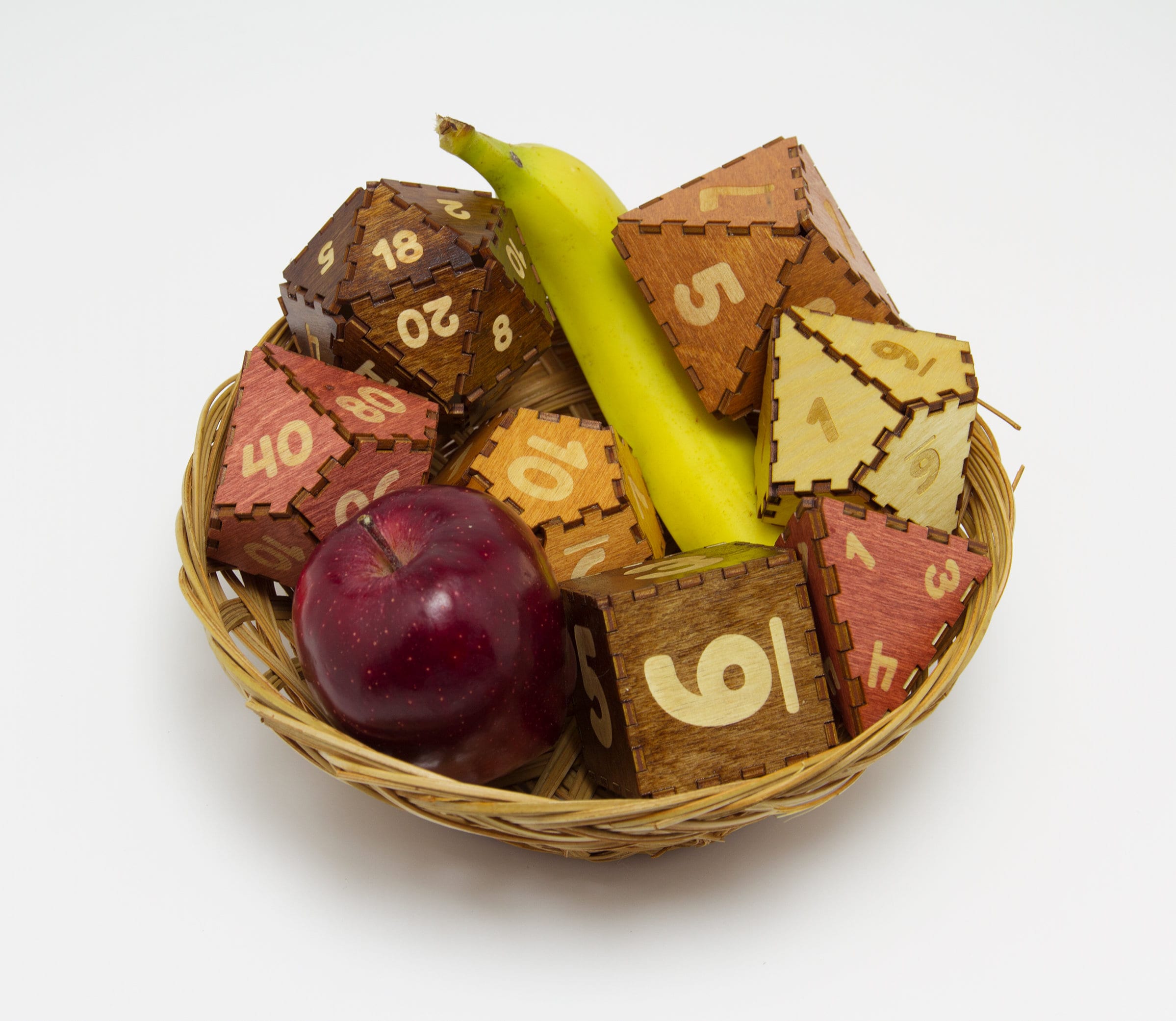 Classic JUMBO Wood Dice Set RPGs
