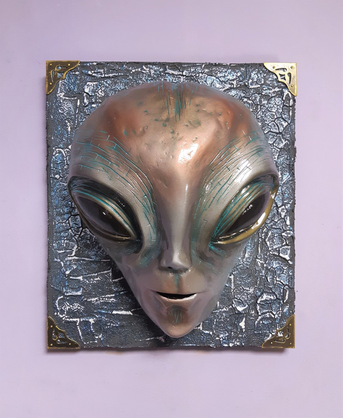 Alien decor art Alien head sculpture Alien sci fi figurine Etsy