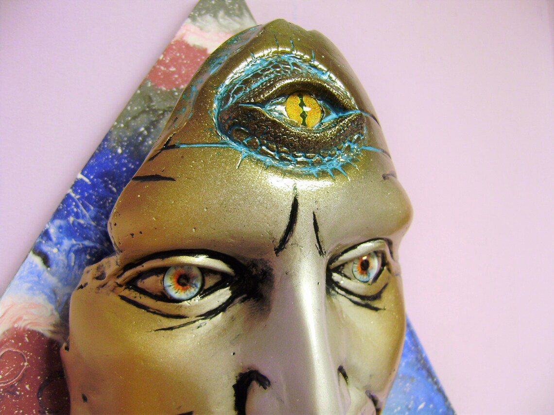 Wall Mask Decor Decorative Mask Wall Art Third Eye Esoteric Etsy