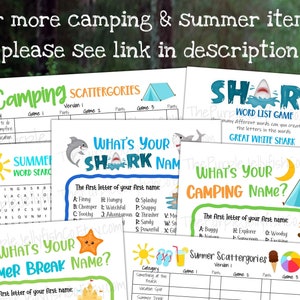 Camping Trivia Game, Camping Game Printable, Trivia Questions, Camping ...