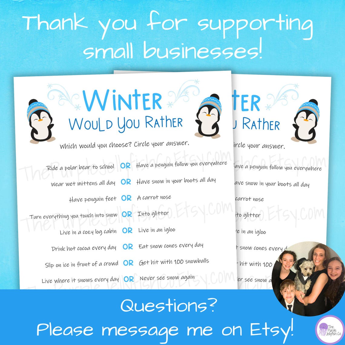 Winter Party Games, Winter Would You Rather Game for Kids, Christmas ...