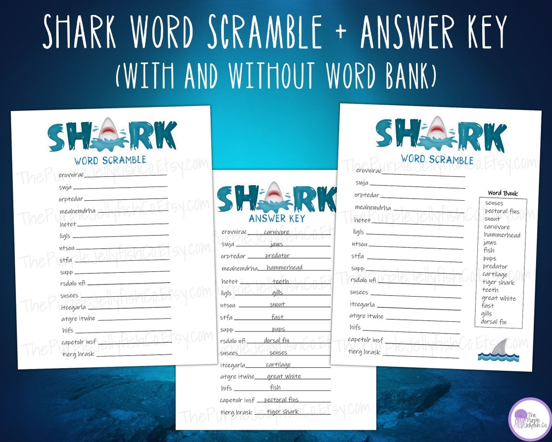 Shark Games Bundle, Cute Shark Printables, Shark Activities for Kids ...