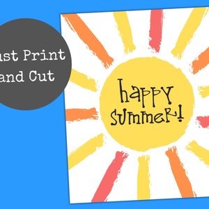 Happy Summer Gift Tags, Printable End of School Year Tag, Summer Break ...