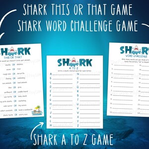 Shark Games Bundle, Cute Shark Printables, Shark Activities for Kids ...