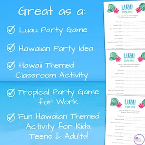 Think Fast Game Hawaiian Luau Party Idea, Tropical Party Game for Kids ...