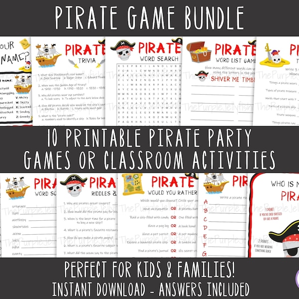 Shark Games Bundle, Cute Shark Printables, Shark Activities for Kids ...