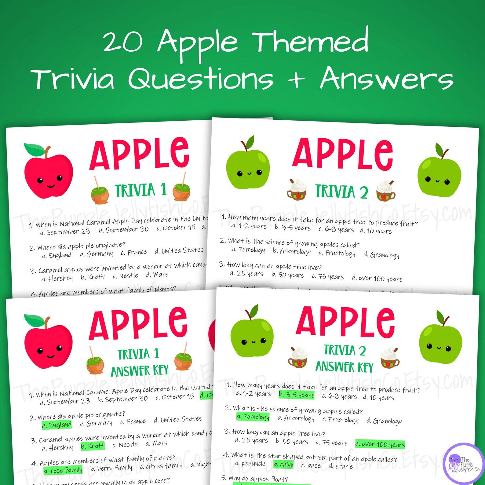 Apple Trivia Games Printable, Apple Cider Bar Idea, Apple Activities ...